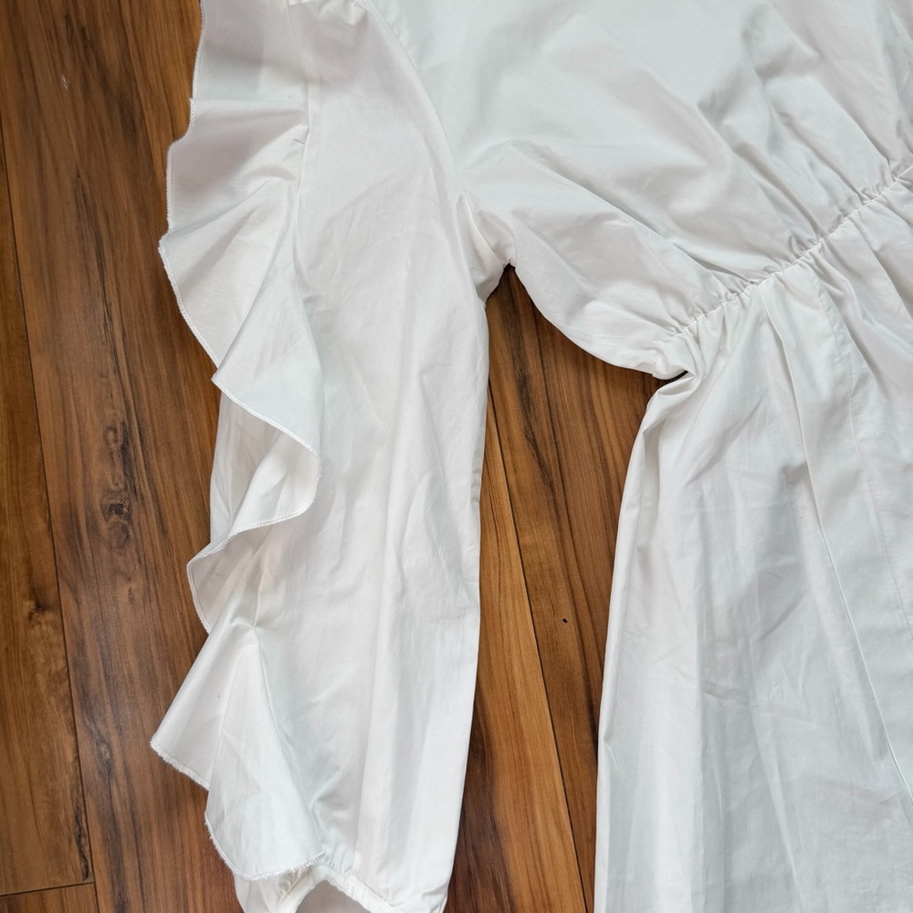 ELIRE White Ruffle Sleeve Peplum Top - Picture 5 of 9